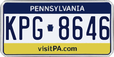 PA license plate KPG8646