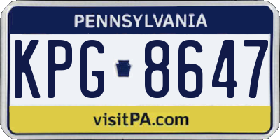 PA license plate KPG8647