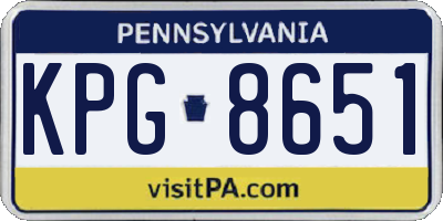 PA license plate KPG8651