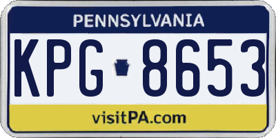 PA license plate KPG8653