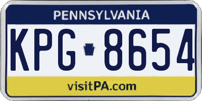 PA license plate KPG8654