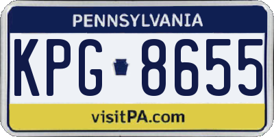 PA license plate KPG8655