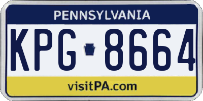 PA license plate KPG8664