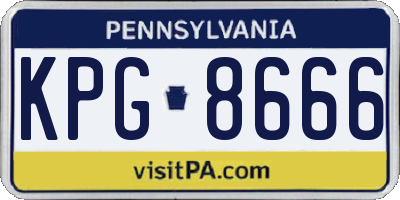 PA license plate KPG8666
