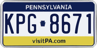 PA license plate KPG8671