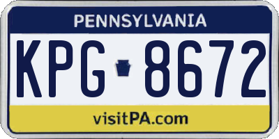 PA license plate KPG8672