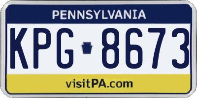 PA license plate KPG8673
