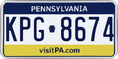 PA license plate KPG8674