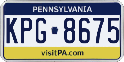 PA license plate KPG8675