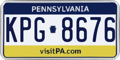 PA license plate KPG8676
