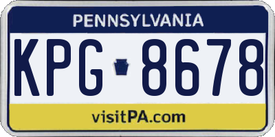 PA license plate KPG8678