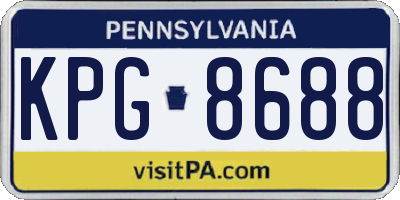 PA license plate KPG8688