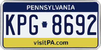 PA license plate KPG8692