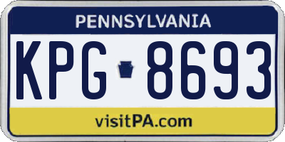 PA license plate KPG8693
