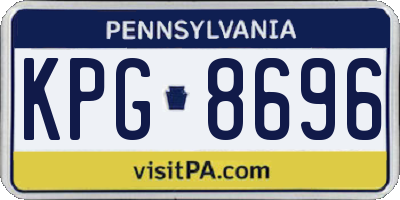 PA license plate KPG8696
