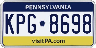 PA license plate KPG8698