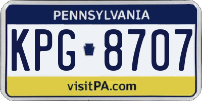 PA license plate KPG8707