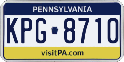 PA license plate KPG8710