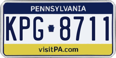 PA license plate KPG8711