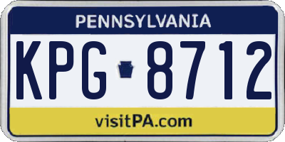 PA license plate KPG8712