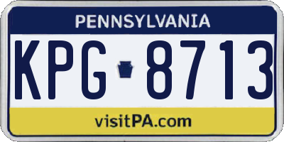 PA license plate KPG8713
