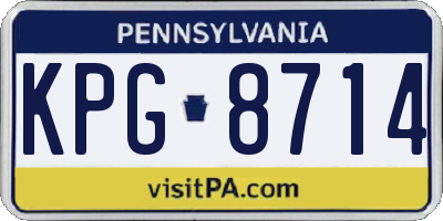 PA license plate KPG8714
