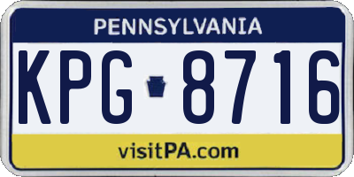 PA license plate KPG8716