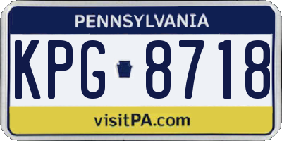 PA license plate KPG8718