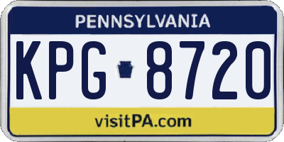 PA license plate KPG8720