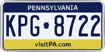 PA license plate KPG8722
