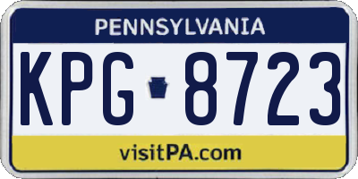 PA license plate KPG8723