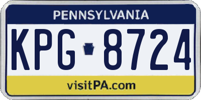 PA license plate KPG8724
