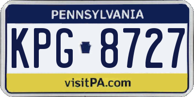 PA license plate KPG8727