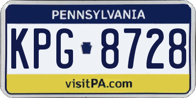 PA license plate KPG8728