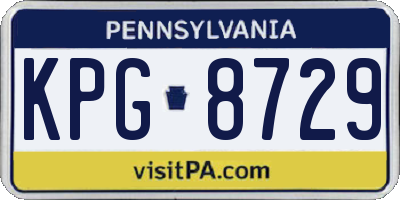 PA license plate KPG8729