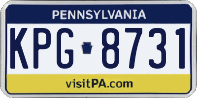PA license plate KPG8731