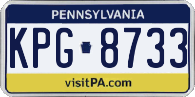 PA license plate KPG8733