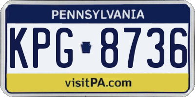 PA license plate KPG8736