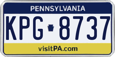 PA license plate KPG8737