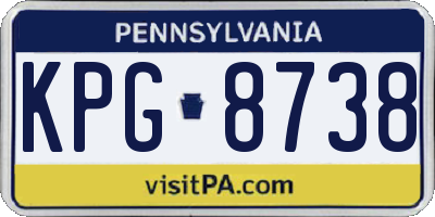PA license plate KPG8738
