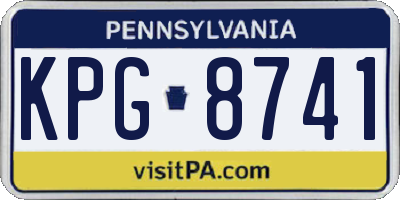 PA license plate KPG8741