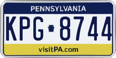 PA license plate KPG8744