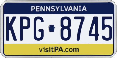 PA license plate KPG8745