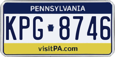 PA license plate KPG8746