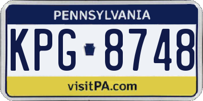 PA license plate KPG8748