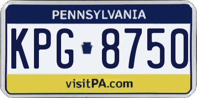 PA license plate KPG8750