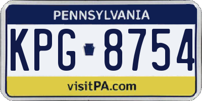 PA license plate KPG8754