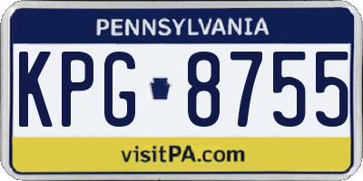 PA license plate KPG8755
