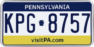 PA license plate KPG8757