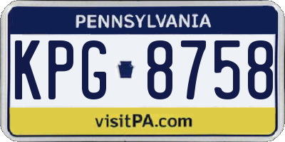 PA license plate KPG8758